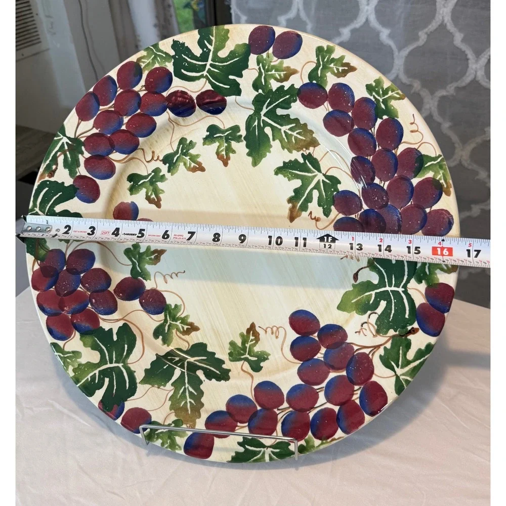 La Ceramica VBC Nove Italy Grape Vine Charger Plate and Serving Bowl Set Tuscan